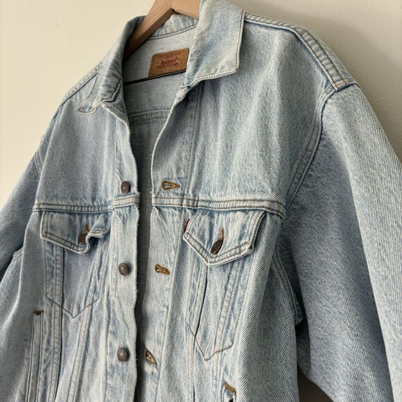 Vtg 90s LEVIS 507 Type-3 Denim Jacket Size Medium Faded Medium 80s USA - Picture 3 of 16